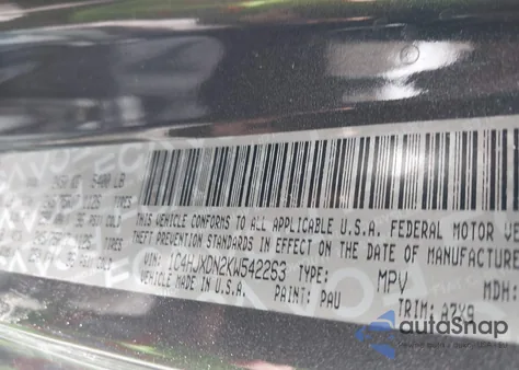 2019 Jeep Wrangler Unlimited Sport S 4X4 z USA, uszkodzony, nr VIN 1C4HJXDN2KW542263